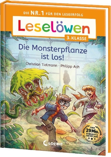 Buchcover und Innenansicht für das Buch: Leselöwen 3. Klasse - Die Monsterpflanze ist los!