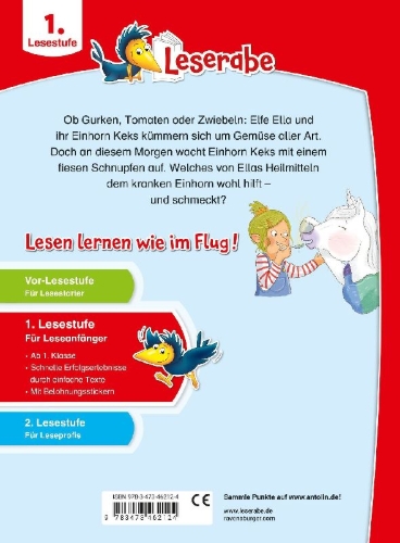 Buchcover und Innenansicht für das Buch: Elfe Ella und der Einhorn-Schnupfen - Leserabe ab 1. Klasse - Erstlesebuch für Kinder ab 6 Jahren