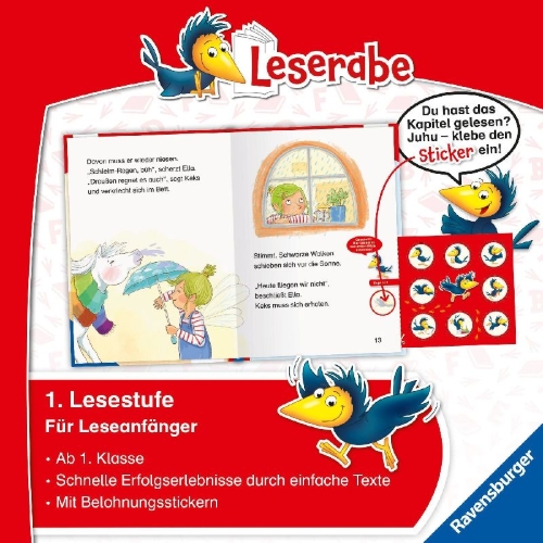 Buchcover und Innenansicht für das Buch: Elfe Ella und der Einhorn-Schnupfen - Leserabe ab 1. Klasse - Erstlesebuch für Kinder ab 6 Jahren