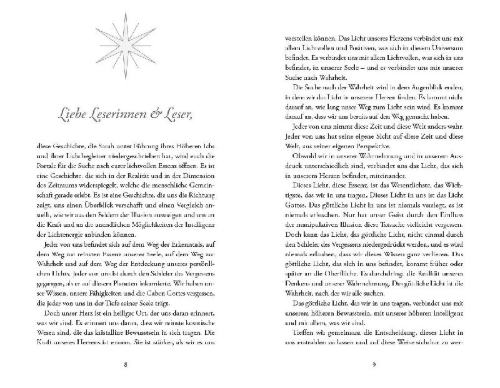 Buchcover und Innenansicht für das Buch: STERNENLICHT - DEINE ERINNERUNG ERWACHT [mit drei Gratis-Audio-Meditationen als Download]