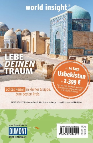 Buchcover und Innenansicht für das Buch: DUMONT Reise-Handbuch Reiseführer Usbekistan