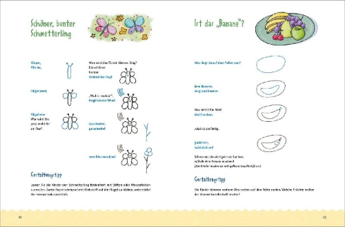 Buchcover und Innenansicht für das Buch: Lustige Malgeschichten
