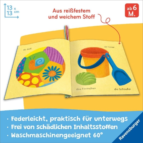 Buchcover und Innenansicht für das Buch: Mein Knuddel-Knautsch-Buch - Meine ersten Sachen