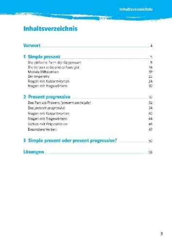 Buchcover und Innenansicht für das Buch: Klett 10-Minuten-Training Englisch Simple Present und Present Progressive 5. Klasse
