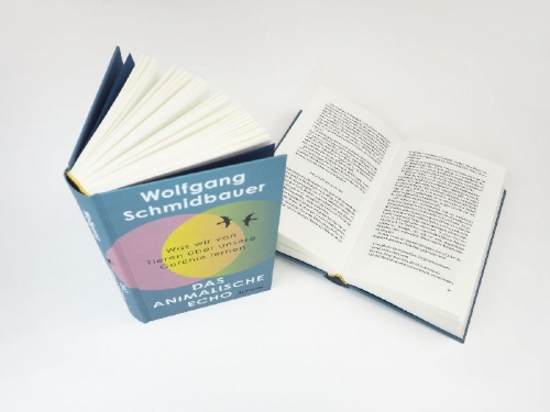 Buchcover und Innenansicht für das Buch: Das animalische Echo. Was wir von Tieren über unsere Gefühle lernen