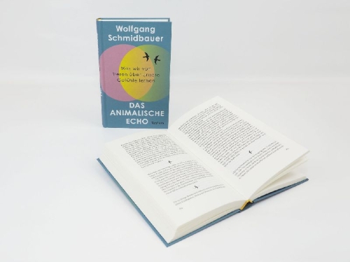 Buchcover und Innenansicht für das Buch: Das animalische Echo. Was wir von Tieren über unsere Gefühle lernen