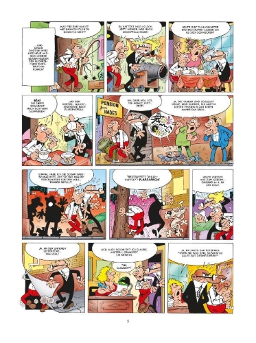 Buchcover und Innenansicht für das Buch: Mortadelo y Filemon: Urgencias del hospiatal... fatal!