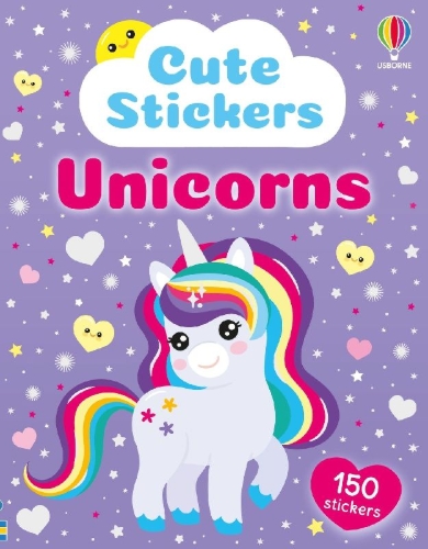 Buchcover und Innenansicht für das Buch: Cute Stickers Unicorns
