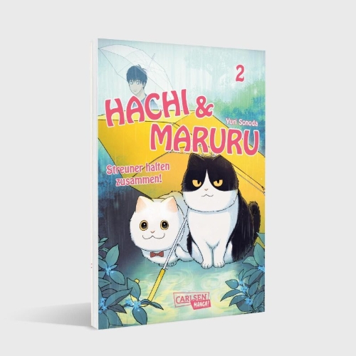 Buchcover und Innenansicht für das Buch: Tsure-neko Maruru to Hachi