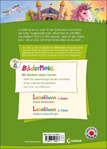 Buchcover und Innenansicht für das Buch: Bildermaus - Geschichten aus der Einhornschule