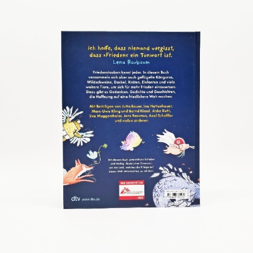 Buchcover und Innenansicht für das Buch: Das Friedenstier - Mit Stift und Flügeln für den Frieden