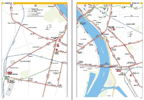 Buchcover und Innenansicht für das Buch: U-Bahn, S-Bahn & Tram in Budapest