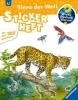 Buchcover und Innenansicht für das Buch: Wieso? Weshalb? Warum? Stickerheft: Tiere der Welt