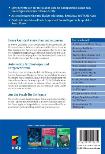 Buchcover und Innenansicht für das Buch: Ihr Smart Home mit Home Assistant