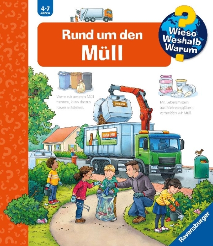 Buchcover und Innenansicht für das Buch: Wieso? Weshalb? Warum?, Band 74: Rund um den Müll