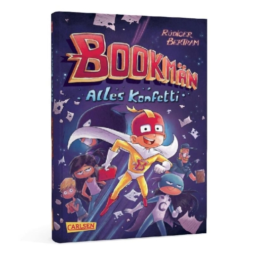 Buchcover und Innenansicht für das Buch: Bookmän: Alles Konfetti