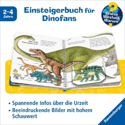 Buchcover und Innenansicht für das Buch: Wieso? Weshalb? Warum? junior, Band 25: Die Dinosaurier