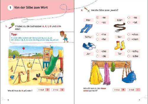 Buchcover und Innenansicht für das Buch: Leselöwen Lernhilfen - Leichter lesen - 1. Klasse