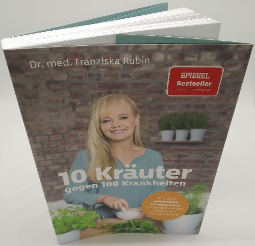 Buchcover und Innenansicht für das Buch: 10 Kräuter gegen 100 Krankheiten