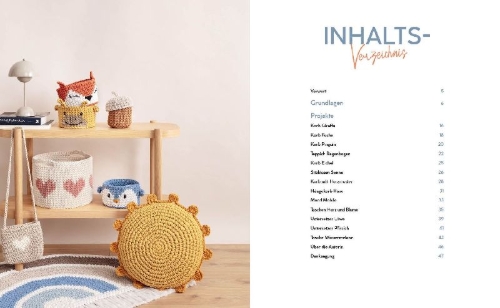 Buchcover und Innenansicht für das Buch: Häkeln mit Rope-Garn super easy - Sweet & Simple