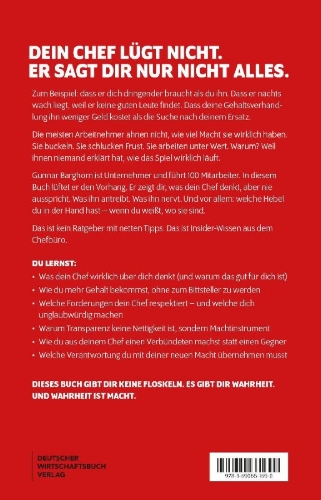 Buchcover und Innenansicht für das Buch: Was dir dein Chef nicht sagt