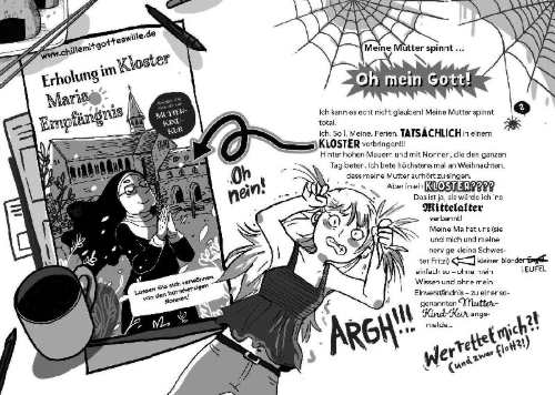 Buchcover und Innenansicht für das Buch: OMG! - Meine (unfreiwilligen) Ferien im Kloster
