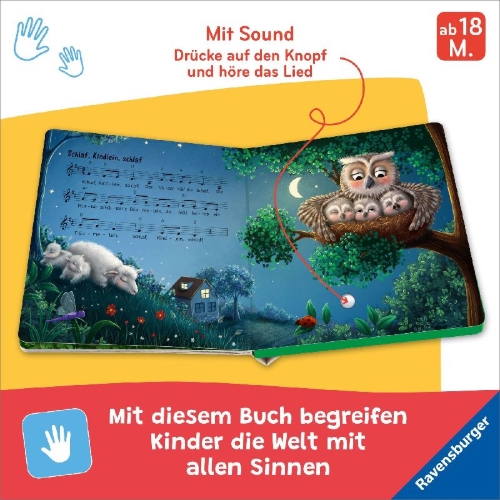 Buchcover und Innenansicht für das Buch: Hör mal hin - Alle meine Entchen: Meine ersten Lieblingslieder