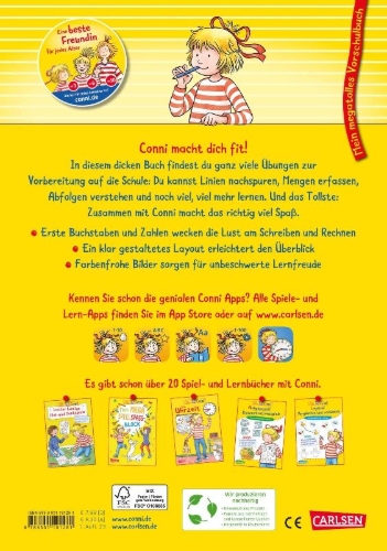 Buchcover und Innenansicht für das Buch: Conni Gelbe Reihe (Beschäftigungsbuch): Mein megatolles Vorschulbuch