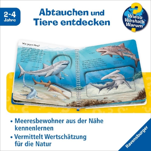 Buchcover und Innenansicht für das Buch: Wieso? Weshalb? Warum? junior, Band 57 - Tiere im Meer