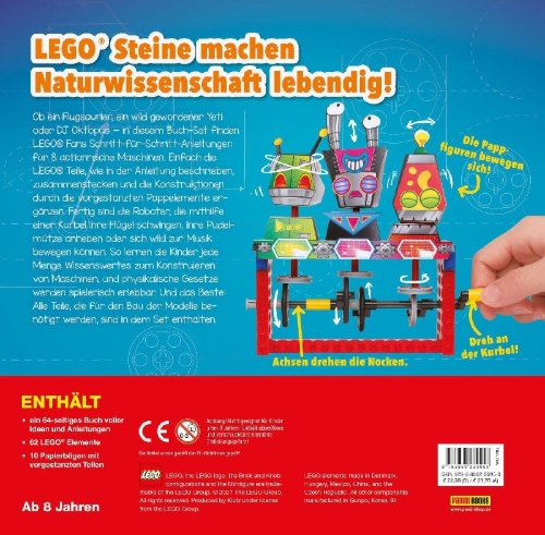 Buchcover und Innenansicht für das Buch: LEGO® Gear Bots: Create 8 Machines