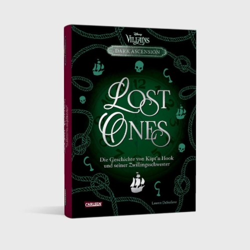 Buchcover und Innenansicht für das Buch: Disney Villains - Dark Ascension 2: LOST ONES -  Die Geschichte von Käpt'n Hook und seiner Zwillingsschwester
