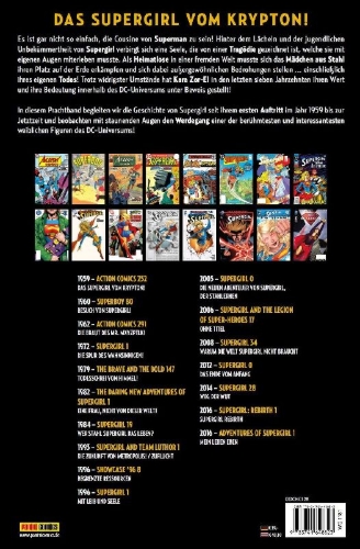 Buchcover und Innenansicht für das Buch: Action Comics #252 III (1959), #291 II (1962); Superboy 80 III (1960); Supergirl #1 (1972), #19 (1984), #1 (1996), #0 (2012), #28 (2014); The Brave and the Bold #147 (1979); The Daring New Adventures Of Supergirl #1 I (1982); Supergirl and Team Luthor #1 (1993); Showcase '96# 8 II (1996); Supergirl: Rebirth #1 (2016); Adventures of Supergirl #1 (2016); Supergirl and the Legion of Super-Heroes #17