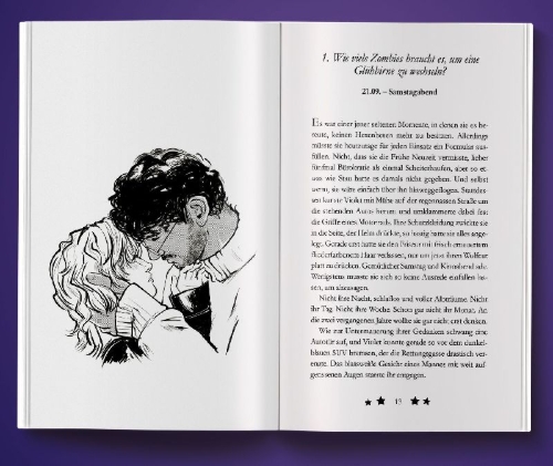 Buchcover und Innenansicht für das Buch: Violet - Die Wasserhexe und der Totengott