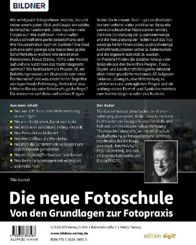 Buchcover und Innenansicht für das Buch: Die neue Fotoschule - Von den Grundlagen zur Fotopraxis