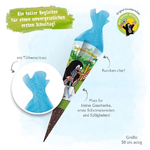 Buchcover und Innenansicht für das Buch: Trötsch Maulwurf Schultüte 50 cm