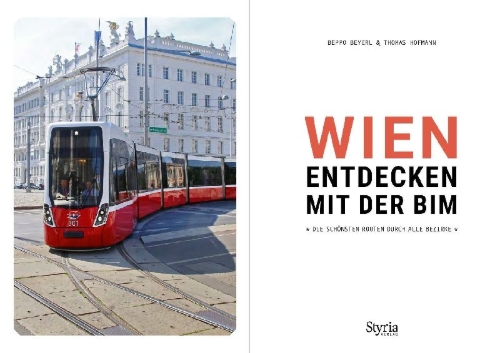 Buchcover und Innenansicht für das Buch: Wien entdecken mit der Bim