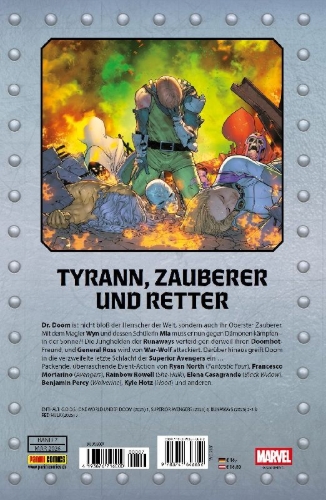 Buchcover und Innenansicht für das Buch: G.O.D.S.: One World Under Doom (2025) #1; Superior Avengers (2025) #6; Runaways (2025) #2-#3; Red Hulk (2025) #7