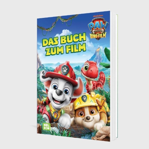 Buchcover und Innenansicht für das Buch: PAW Patrol Geschichtenbuch: PAW Patrol - Der Dinofilm: Das Buch zum Film