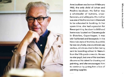 Buchcover und Innenansicht für das Buch: Designeren Arne Jacobsen