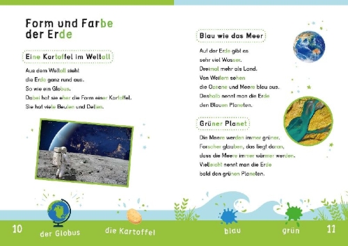 Buchcover und Innenansicht für das Buch: Dein Lesestart: Weißt du schon alles über die Erde? Ab 1. Klasse
