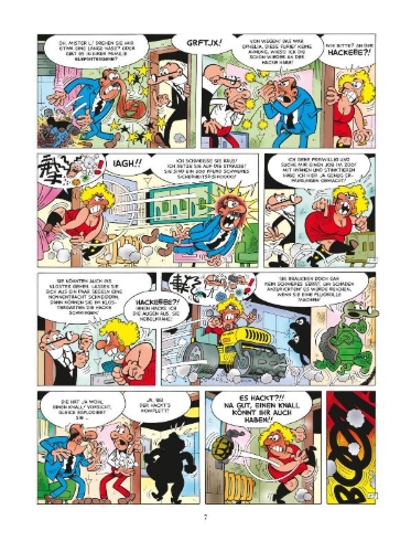Buchcover und Innenansicht für das Buch: Mortadelo y Filemón. Nuestro antepasado, el mico