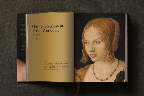 Buchcover und Innenansicht für das Buch: Albrecht Dürer. Sämtliche Gemälde. Ausgewählte Zeichnungen und Druckgrafiken