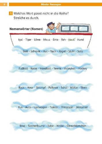 Buchcover und Innenansicht für das Buch: Die Deutsch-Helden Knobelaufgaben für Deutsch-Helden 1. Klasse