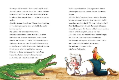 Buchcover und Innenansicht für das Buch: Penguin JUNIOR - Einfach selbst lesen: Kinderbuchklassiker - Doktor Dolittle und seine Tiere