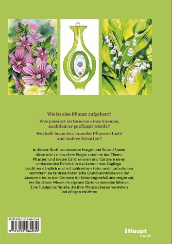 Buchcover und Innenansicht für das Buch: Gartenbotanik