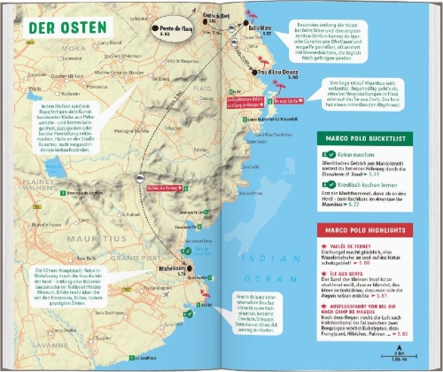 Buchcover und Innenansicht für das Buch: MARCO POLO Reiseführer Mauritius