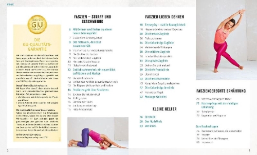 Buchcover und Innenansicht für das Buch: Dynamisches Faszien-Yoga (mit DVD)