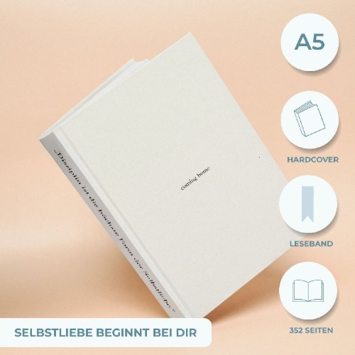 Buchcover und Innenansicht für das Buch: "coming home" Journal