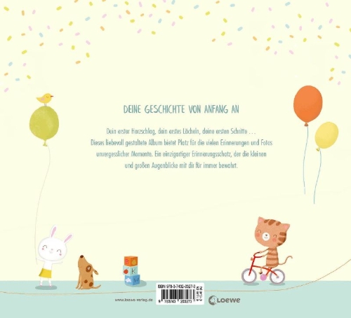 Buchcover und Innenansicht für das Buch: Du bist einfach wundervoll - Dein Babyalbum