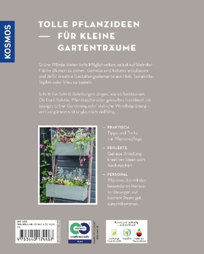 Buchcover und Innenansicht für das Buch: Vertikal gärtnern